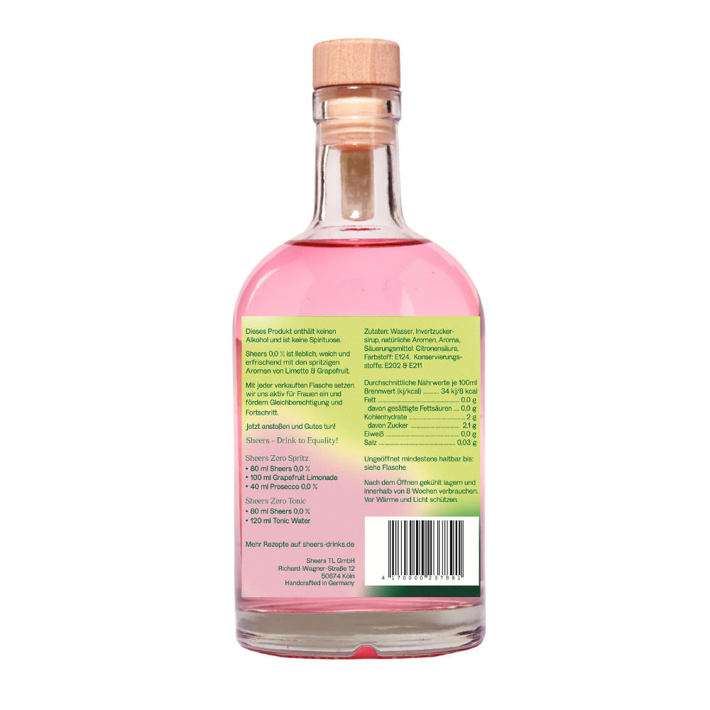 Sheers 0,0% Getränk mit Rumnote Limette & Grapefruit 500ml